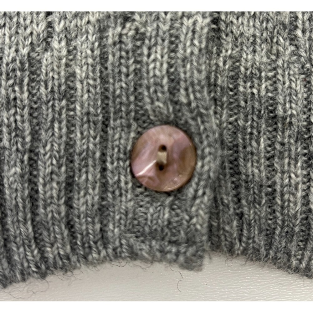 Norm Thompson 100% Wool Cardigan Cable Knit Button Front Sweater Fisherman XLP - Picture 3 of 10